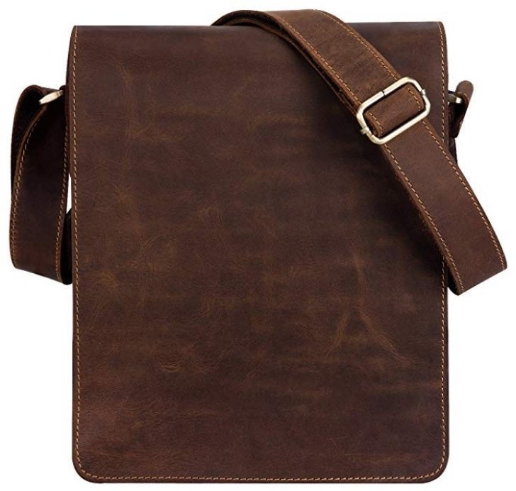 Чоловіча каркасна сумка-планшет з вінтажної шкіри коричневого кольору Tiding Bag (15904)