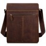 Мужская каркасная сумка-планшет из винтажной кожи коричневого цвета Tiding Bag (15904) - 3