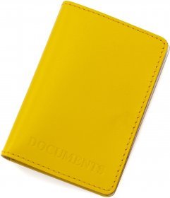 Женская кожаная обложка под ID-паспорт и права желтого цвета ST Leather (16891)