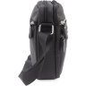 Чоловіча недорога шкіряна сумка-планшет чорного кольору на два відділи Leather Collection (39243917) - 2