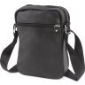 Чоловіча недорога шкіряна сумка-планшет чорного кольору на два відділи Leather Collection (39243917) - 3