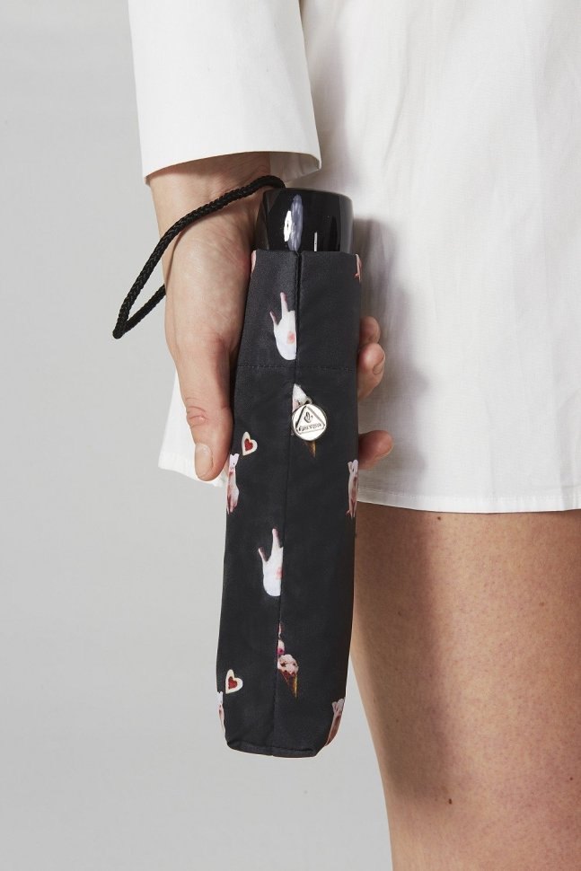 Зонт женский Fulton L354 Minilite-2 Greedy Piggy (черный с принтом поросят) 93917 modnotak фото №3