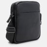 Городская мужская сумка через плечо на 1 отделение из качественной кожи флотар Borsa Leather 104517 черного цвета modnotak фото - 2