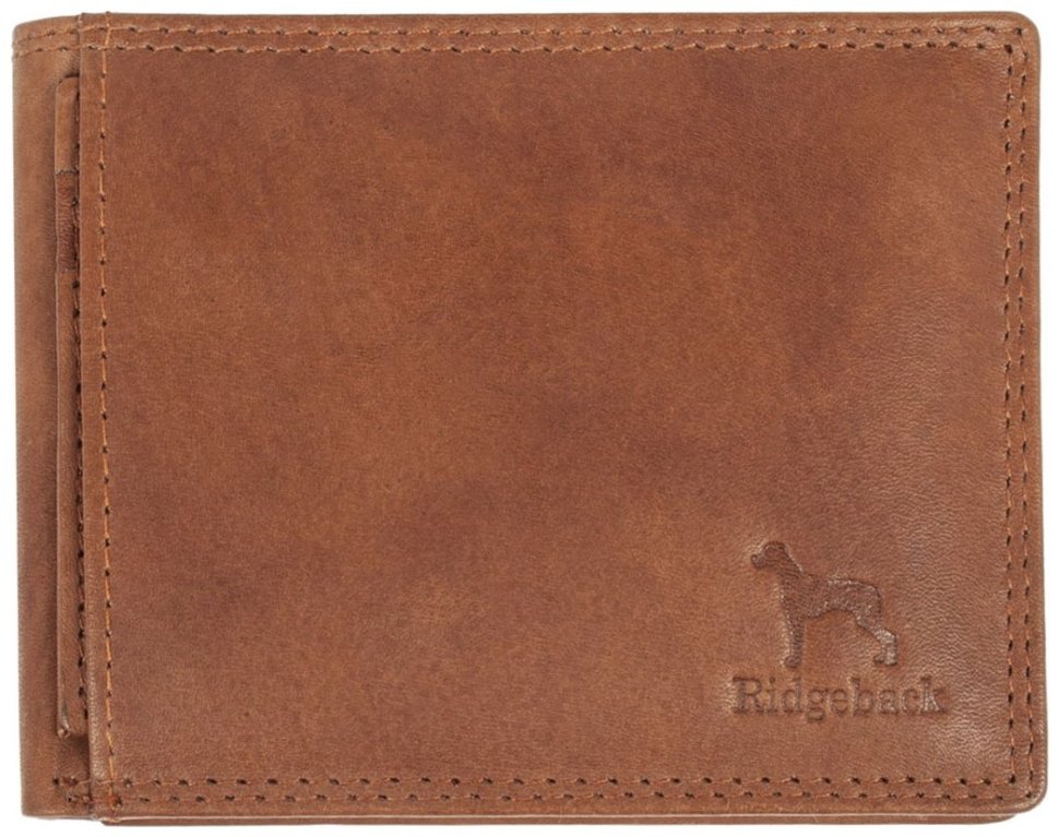 Мужское портмоне из гладкой кожи без застежки с блоком для карт Ridgeback JBNC 49MN 94517 коричневого цвета modnotak фото №1