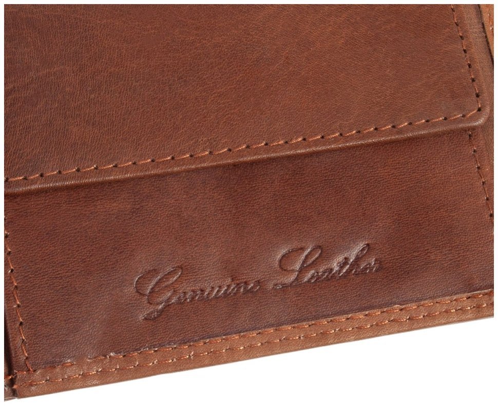 Мужское портмоне из гладкой кожи без застежки с блоком для карт Ridgeback JBNC 49MN 94517 коричневого цвета modnotak фото №7