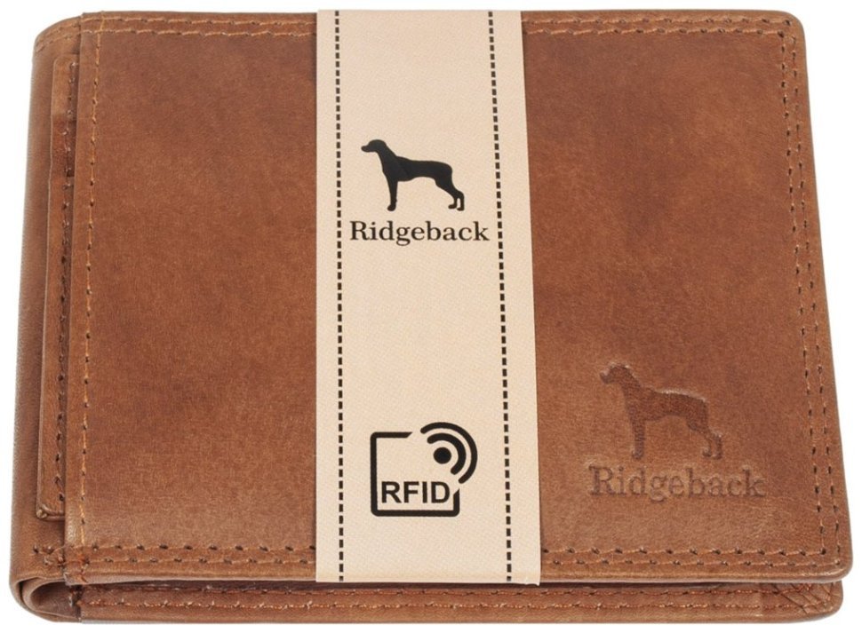 Мужское портмоне из гладкой кожи без застежки с блоком для карт Ridgeback JBNC 49MN 94517 коричневого цвета modnotak фото №9