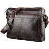 Деловая мужская сумка-мессенджер из гладкой кожи коричневого цвета SHVIGEL (11251) - 2