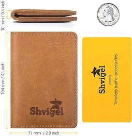 Рыжая компактная кредитница из натуральной кожи SHVIGEL (2415300)