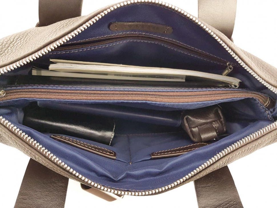 Кожаная сумка коричневого цвета с ручками VATTO (11958)