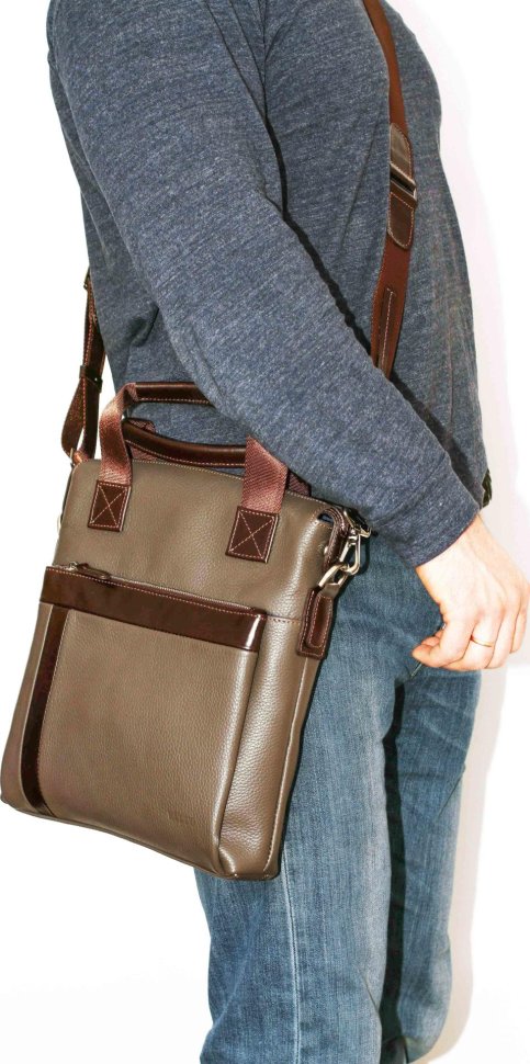Стильна чоловіча наплечная сумка під планшет з ручками VATTO (12058)