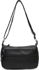 Жіноча шкіряна сумка чорного кольору з однією лямкою Borsa Leather (56617)