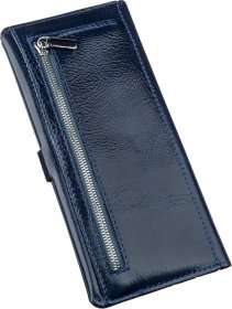 Синій купюрник із натуральної шкіри з хлястиком SHVIGEL (2416201)