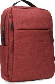 Женский текстильный рюкзак красного цвета с отсеком под ноутбук Monsen (56917)