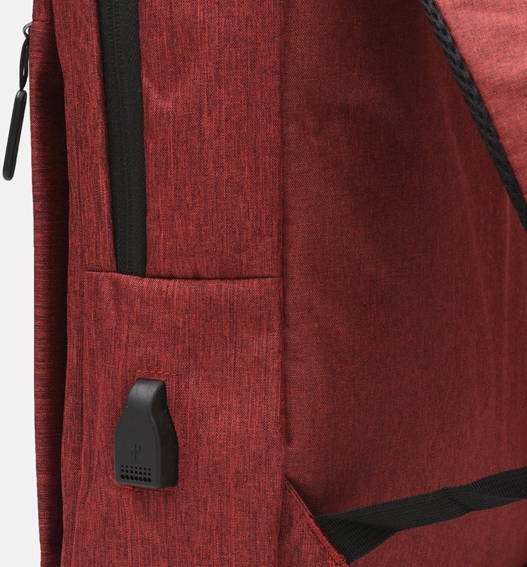 Жіночий текстильний рюкзак червоного кольору із відсіком під ноутбук Monsen (56917)