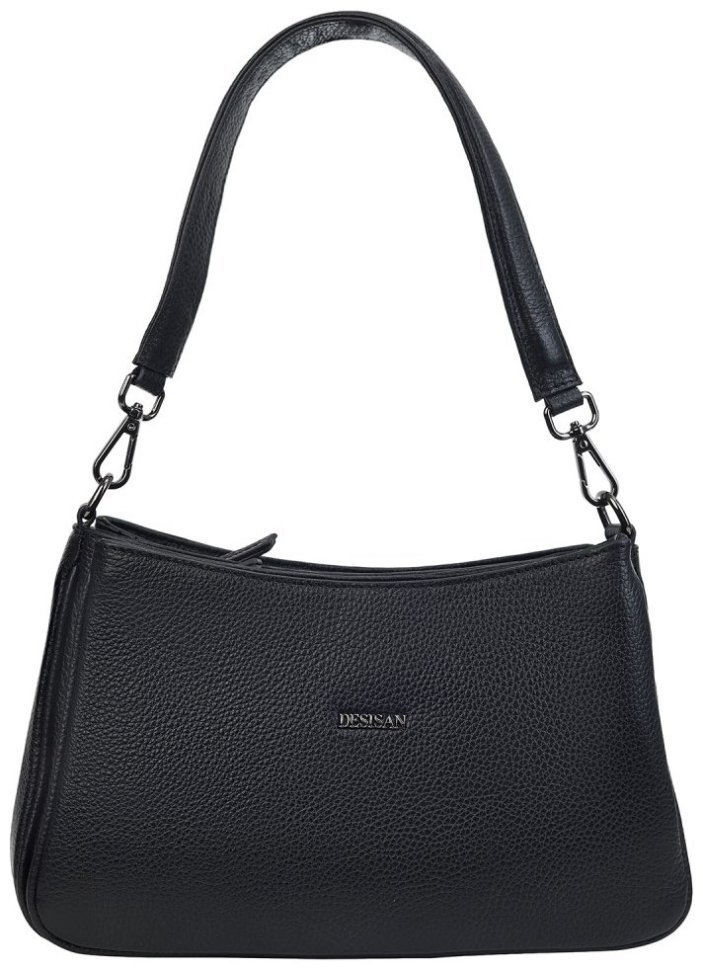 Повседневная женская сумка из натуральной кожи флотар Desisan 107217 черного цвета modnotak фото №1