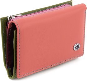 Невеликий жіночий різнокольоровий гаманець із натуральної шкіри на магниті ST Leather 1767217