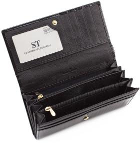 Класичний лаковий гаманець з візерунком під крокодила ST Leather (16300) - 2