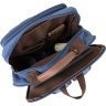 Просторий рюкзак на два відділення з текстилю в синьому кольорі Vintage (20613) - 3