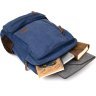 Просторий рюкзак на два відділення з текстилю в синьому кольорі Vintage (20613) - 7