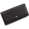 Великий жіночий гаманець із натуральної шкіри чорного кольору із клапаном на магніті ST Leather 1767417 - 1