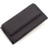 Великий жіночий гаманець із натуральної шкіри чорного кольору із клапаном на магніті ST Leather 1767417 - 3