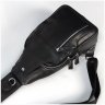 Чоловіча простора сумка-слінг з гладкої шкіри чорного кольору Tiding Bag 77517 - 5