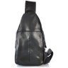 Чоловіча простора сумка-слінг з гладкої шкіри чорного кольору Tiding Bag 77517 - 6
