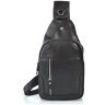Чоловіча простора сумка-слінг з гладкої шкіри чорного кольору Tiding Bag 77517 - 7