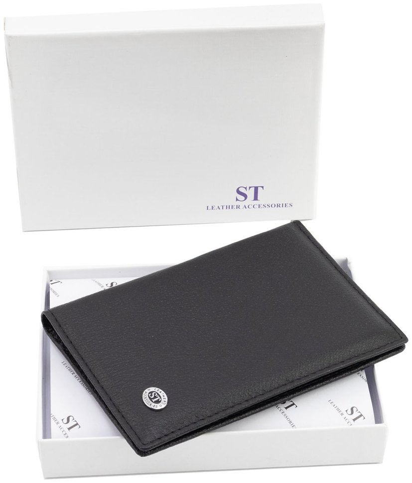 Кожаная обложка для паспорта старого образца ST Leather 97717 черная фото №7 Кожаная обложка для паспорта старого образца ST Leather 97717 черная modnotak фото №7
