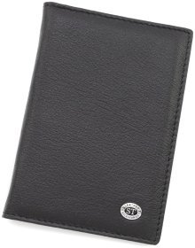 Шкіряна обкладинка для паспорта старого зразка ST Leather 97717 чорна