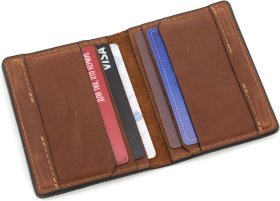 Вінтажна шкіряна обкладинка під автодокументи теракотового кольору Grande Pelle 67817