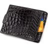 Чорний гаманець з фіксацією з натуральної шкіри крокодила CROCODILE LEATHER (024-18207) - 6