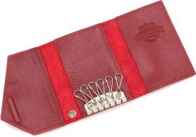 Женская ключница ручной работы в красном цвете Grande Pelle (19316)