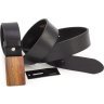 Элитный итальянский кожаный ремень с деревянной пряжкой из мореного дуба 40569-GH - 8