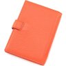 Оранжевая обложка для документов из натуральной кожи с фиксацией KARYA (443-031) - 3