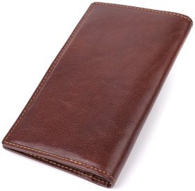 Повседневный мужской кошелек из натуральной гладкой кожи коричневого цвета Tony Perotti без застежки 108517