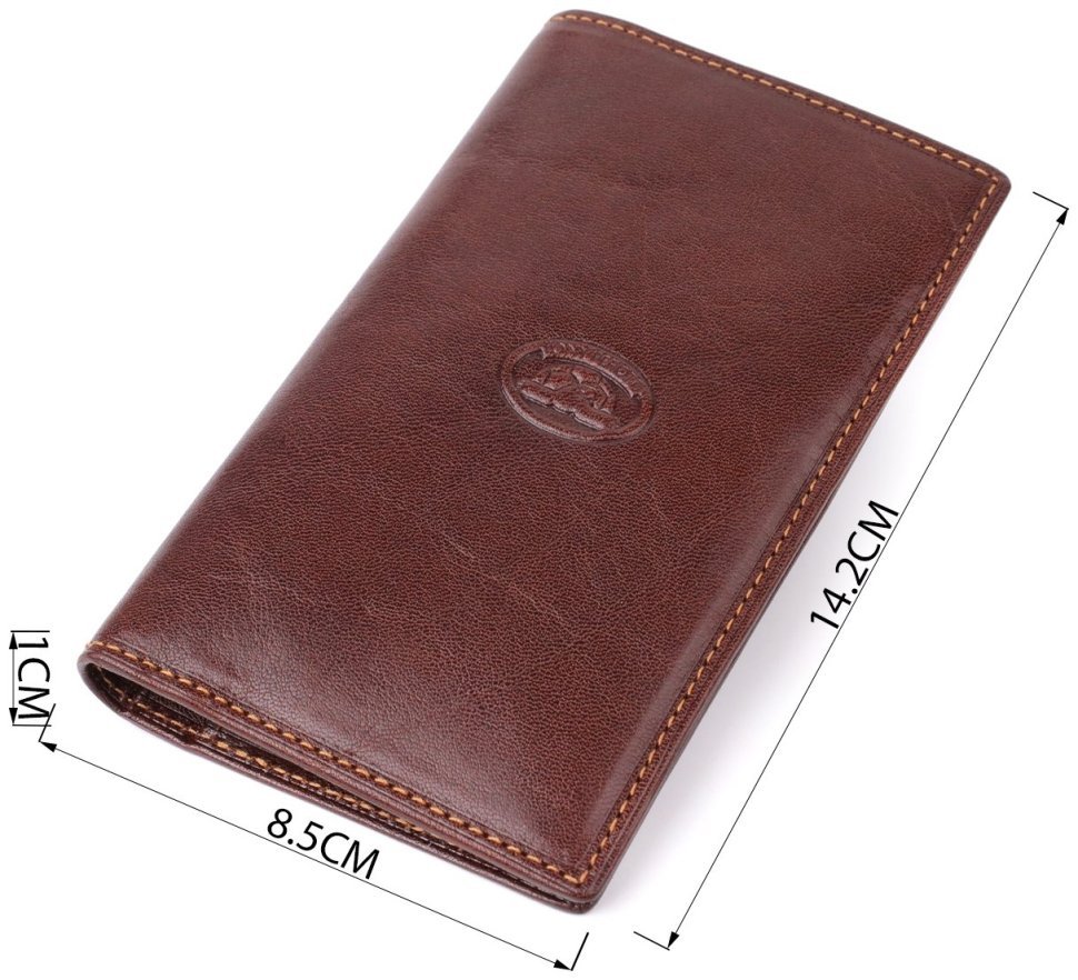 Повседневный мужской кошелек из натуральной гладкой кожи коричневого цвета Tony Perotti без застежки 108517 modnotak фото №3