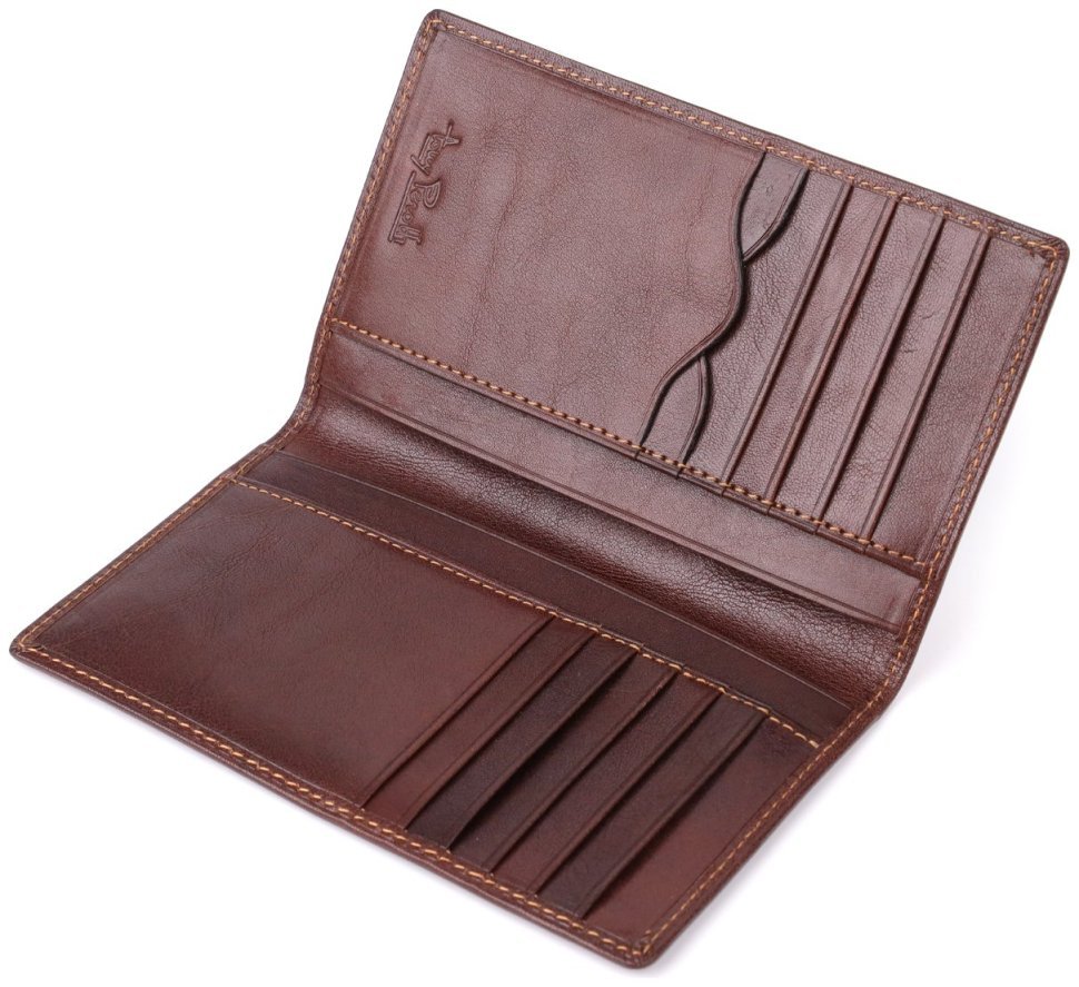 Повседневный мужской кошелек из натуральной гладкой кожи коричневого цвета Tony Perotti без застежки 108517 modnotak фото №6