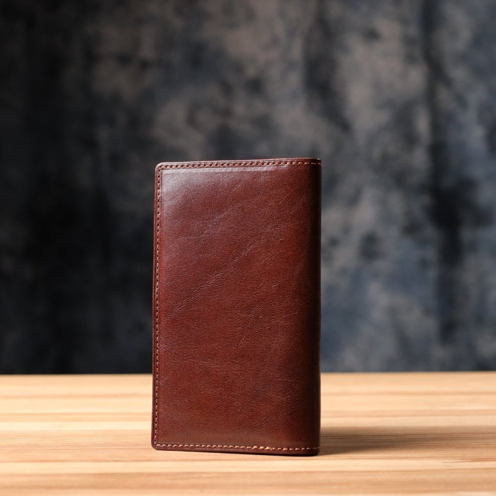 Повседневный мужской кошелек из натуральной гладкой кожи коричневого цвета Tony Perotti без застежки 108517 modnotak фото №9