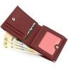 Женский бордовый кошелек из натуральной кожи на кнопке Marco Coverna 68617 - 7
