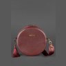 Жіноча наплечна сумка круглої форми з натуральної шкіри марсалового кольору BlankNote Tablet 78617 - 1