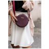 Женская наплечная сумка круглой формы из натуральной кожи марсалового цвета BlankNote Tablet 78617 - 6