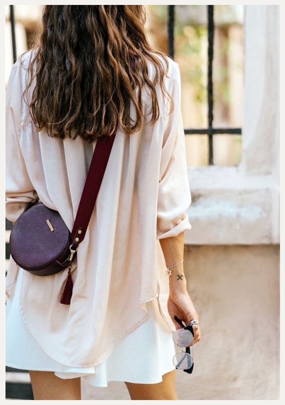 Жіноча наплечна сумка круглої форми з натуральної шкіри марсалового кольору BlankNote Tablet 78617