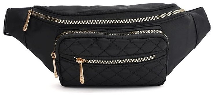 Стильная поясная сумка из текстиля черного цвета Monsen 88717 modnotak фото №1