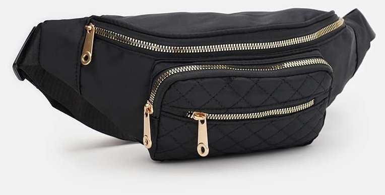 Стильная поясная сумка из текстиля черного цвета Monsen 88717 modnotak фото №3