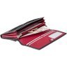 Великий жіночий шкіряний гаманець чорного кольору з червоним рядком Visconti 68817 - 2