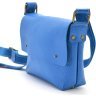 Женская небольшая сумка-кроссбоди из натуральной кожи синего цвета TARWA (21778) - 1