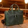 Чоловіча вінтажна сумка з відсіком під ноутбук зеленого кольору Issa Hara (27049) - 1