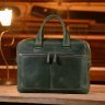 Чоловіча вінтажна сумка з відсіком під ноутбук зеленого кольору Issa Hara (27049) - 3