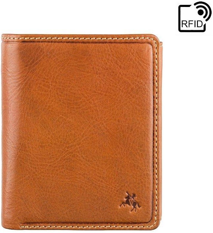 Шкіряний чоловічий гаманець світло-коричневого кольору під картки, документи та монети Visconti Galen 69217